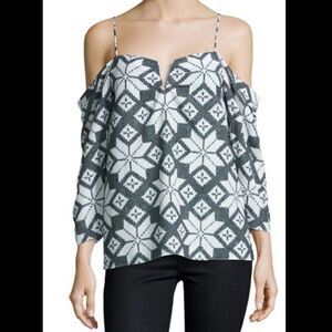 Nicole Miller Artelier Cold Shoulder Blouse S